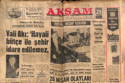 Akşam Gazetesi 29 Nisan 1965 - Sirmenin Yetkisi Kaldırılmak İstendi - Maden İşçileri 8 Saatten Fazla Çalıştırılmayacak GZ92333 - 1