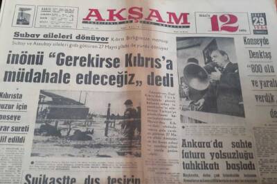 Akşam Gazetesi - 29 Şubat 1964 - İnönü Gerekirse Kıbrısa Müdahale Edeceğiz GZ99745 - 1