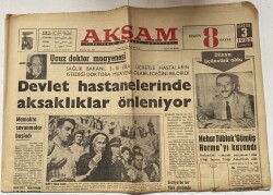 Akşam Gazetesi 3 Ağustos 1963 - Devlet Hastanelerinde Aksaklıklar Önleniyor GZ60652 - 2