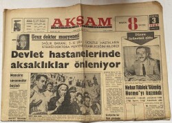 Akşam Gazetesi 3 Ağustos 1963 - Devlet Hastanelerinde Aksaklıklar Önleniyor GZ60652 - 1