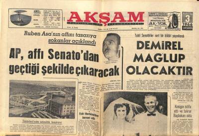 Akşam Gazetesi 3 Ağustos 1966 - De Gaulleün Ressamı İzmirde GZ87757 - 1