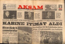 Akşam Gazetesi 3 Aralık 1961 - Kabine İtimat Aldı GZ60534 - 2