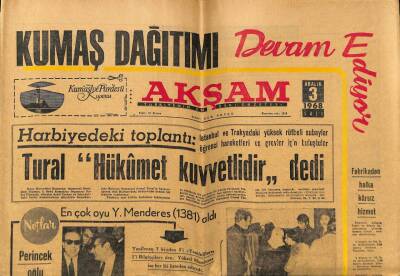 Akşam Gazetesi 3 Aralık 1968 - Yeni Bütçe 26.5 Milyar GZ97823 - 1