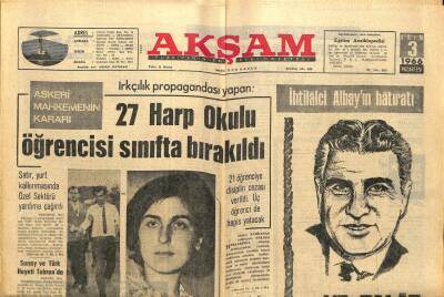 Akşam Gazetesi - 3 Ekim 1966 - 27 Harp Okulu Öğrencisi Sınıfta Bırakıldı GZ99836 - 1