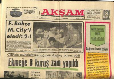 Akşam Gazetesi 3 Ekim 1968 - Barzaninin Ağabeyi Arapları Tutuyor GZ97758 - 1