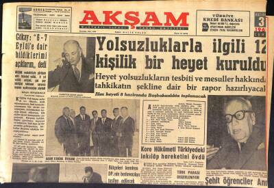 Akşam Gazetesi 3 Haziran 1960 - Menderesin Çiftliği Arandı - Kore Hükümeti Türkiyedeki İnkılâp Hareketini Övdü GZ125297 - 1