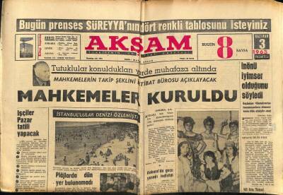 Akşam Gazetesi 3 Haziran 1963 - Sarayönü Cezaevi 3 Aydır Boş GZ87742 - 1