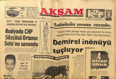 Akşam Gazetesi 3 Haziran 1966 - Kıbrısta Bomba Patlatıldı GZ97759 - 1