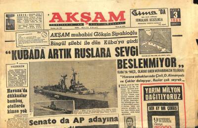 Akşam Gazetesi 3 Kasım 1962 - Kubada Artık Ruslara Sevgi Beslenmiyor GZ93448 - 1