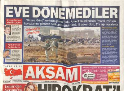 Akşam Gazetesi 3 Kasım 2003 - Meksikada Ataya Gözyaşı - İzmirden Avrupaya Madonna GZ113513 - 1