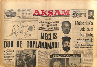 Akşam Gazetesi 3 Mayıs 1966 - Karaoğlan Tekrar Perdede GZ60449 - 1