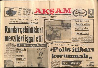 Akşam Gazetesi 3 Mayıs 1968 - İsrail , Kudüsde İstenmiyen Geçit Törenini Yaptı GZ76078 - 1