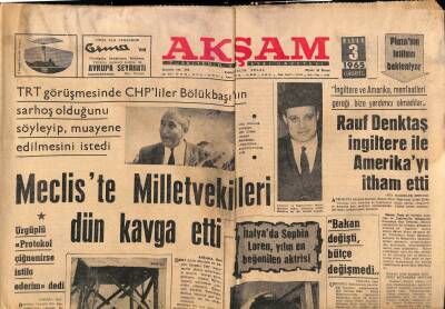 Akşam Gazetesi 3 Nisan 1965 - İzmitte 35 Ton Petrol Boşa Aktı - Lizbonda 400 Öğrenci Bir Depoya Hapsedildi GZ92342 - 1