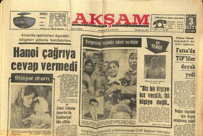 Akşam Gazetesi 3 Nisan 1968 - Altın Kupa Ödül Gecesi Zeki Müren GZ97726 - 1
