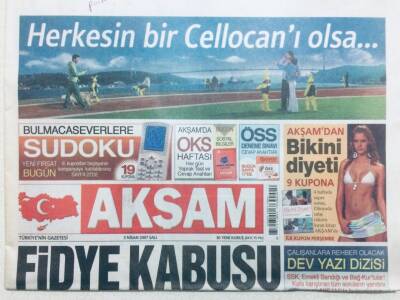 Akşam Gazetesi 3 Nisan 2007 - Erdoğan Çankaya Mesaisine Başladı GZ42897 - 1