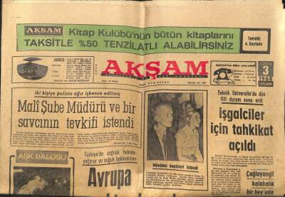 Akşam Gazetesi 3 Temmuz 1968 - Tanju Okan Tabancayla Vuruldu GZ97815 - 1