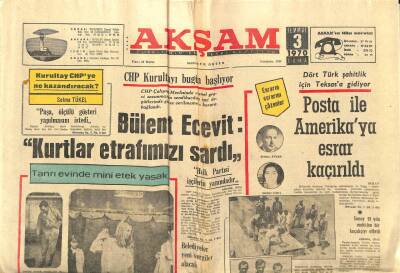 Akşam Gazetesi - 3 Temmuz 1970 - Bülent Ecevit Kurtlar Etrafımızı Sardı GZ99764 - 1