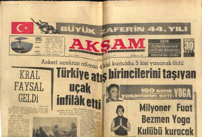 Akşam Gazetesi 30 Ağustos 1966 - 150 Sene Yaşamanın Sırrı Yoga GZ77244 - 1