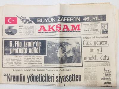 Akşam Gazetesi 30 Ağustos 1968 - Kremlin Yöneticileri Siyasetten Anlamaz GZ53135 - 1