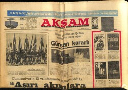 Akşam Gazetesi 30 Ekim 1966 - Gürsanın İstifası GZ60597 - 2