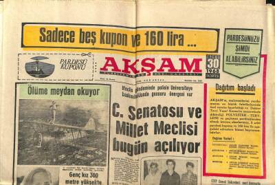 Akşam Gazetesi 30 Eylül 1968 - Süleyman Demirel,Herkesi Zengin Edeceğiz GZ97692 - 1