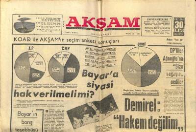 Akşam Gazetesi 30 Haziran 1969 - Son Kupa Galatasarayın GZ97790 - 1