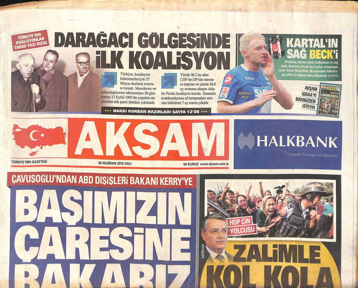 Akşam Gazetesi 30 Haziran 2015 - Çöpçatan Sibel Can - Havaalanında X-rayler Kalkıyor GZ160050 - 1