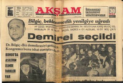 Akşam Gazetesi 30 Kasım 1964 - Kongoda Asilerin Elinde Türkler Var GZ82362 - 1