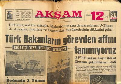 Akşam Gazetesi 30 Mart 1964 - Tijen Par , Fikret Hakana Aşık Oldu GZ87699 - 1
