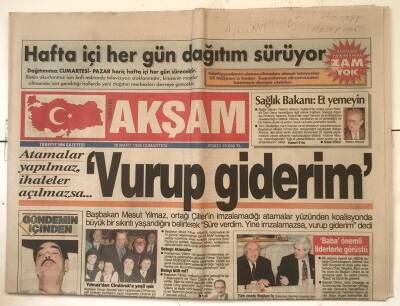 Akşam Gazetesi 30 Mart 1996 - Araptan Şama Nasihat GZ7230 - 1