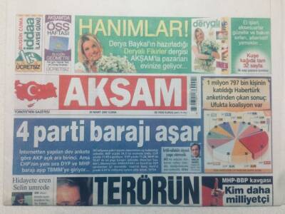 Akşam Gazetesi - 30 Mart 2007 - Çıplak Manken Hidayete Erdi, Kayahan Allah Nilüfere Akıl Fikir Versin GZ46814 - 1