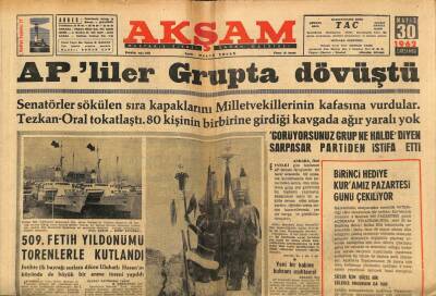 Akşam Gazetesi 30 Mayıs 1962 - Fatihte İlk Bayrağı Surlara Diken Ulubatlı Hasanın Köyünde de Büyük Bir Anma Töreni Yapıldı GZ92414 - 1