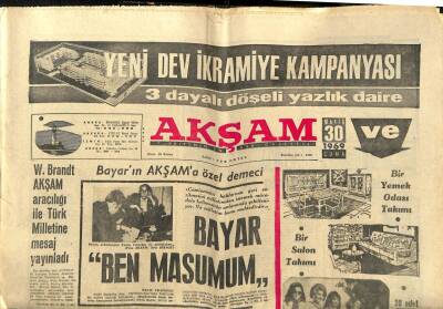 Akşam Gazetesi 30 Mayıs 1969 - Prof.Muhammer Aksoy CHPden İhraç Ediliyor GZ97720 - 1