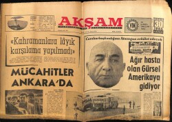 Akşam Gazetesi 30 Ocak 1966 - Ağır Hasta Olan Cemal Gürsel Amerikaya Gidiyor GZ60410 - 1