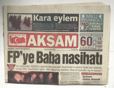 Akşam Gazetesi 30 Ocak 2000 - İngilterede Çocuk Dövmek Serbest ! GZ5800 - 1