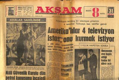 Akşam Gazetesi - 31 Mayıs 1963 - Amerikalılar 4 Televizyon İstasyonu Kurmak İstiyor GZ99841 - 1