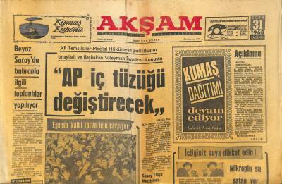 Akşam Gazetesi 31 Ocak 1968 - Beyaz Sarayda Buhranla İlgili Toplantılar Yapılıyor GZ92899 - 1