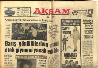 Akşam Gazetesi 4 Aralık 1966 - Amerikalılar Faydalı Olmadıklarını İtiraf Ettiler GZ97745 - 1