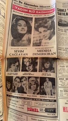 Akşam Gazetesi 4 Ekim 1965 - Vagon Blö Gazinosu Afişi * Sevim Çağlayan - Mediha Demirkıran - Ayla Akın - Belgin Deniz GZ92708 - 2