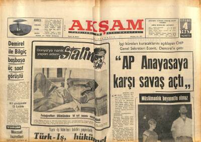 Akşam Gazetesi 4 Eylül 1967 - Çorlulu Mehmet Türkiye Motosiklet Şampiyonu Oldu GZ90184 - 1