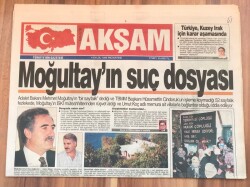 Akşam Gazetesi 4 Eylül 1995 - Moğultay ın Suç Dosyası GZ1739 - 1
