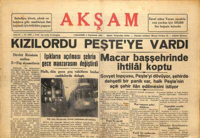 Akşam Gazetesi 4 Kasım 1944 - Kızılordu Peşteye Vardı GZ71438 - 2