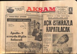 Akşam Gazetesi 4 Mart 1969 - Hükümete 1.5 Milyar Liralık Hazine Bonosu Çıkartma Yetkisi Verildi GZ60452 - 1