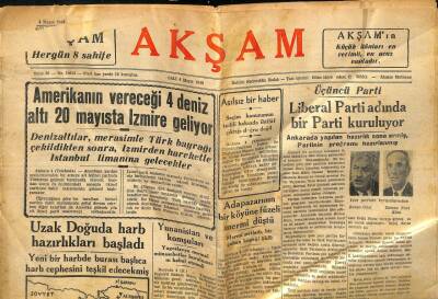 Akşam Gazetesi 4 Mayıs 1948 - Amerika nın Vereceği 4 Denizaltı GZ71434 - 2
