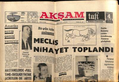 Akşam Gazetesi 4 Mayıs 1966 - Amerika Savaş Gemisi Vermiyor GZ60447 - 1