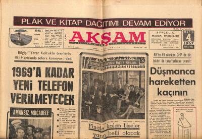 Akşam Gazetesi 4 Mayıs 1967 - 1969a Kadar Yeni Telefon Verilmeyecek GZ92277 - 1