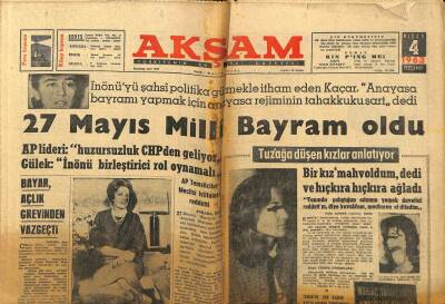 Akşam Gazetesi 4 Nisan 1963 - 27 Mayıs Milli Bayram Oldu GZ97682 - 1
