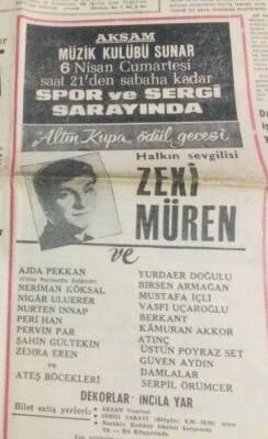 Akşam Gazetesi 4 Nisan 1968 - Halkın Sevgilisi Zeki Müren Spor Ve Sergi Sarayında GZ97725 - 1