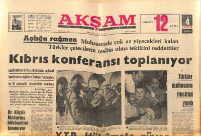Akşam Gazetesi 4 Ocak 1964 - Kıbrısa Uçak Ve Vapurlarla Yiyecek Gönderildi - Dr. Küçük Makarios Hükümetini Tanımıyor GZ92214 - 1