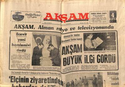 Akşam Gazetesi 4 Şubat 1969 - AKŞAM , Alman Radyo Ve Televizyonunda GZ60501 - 1
